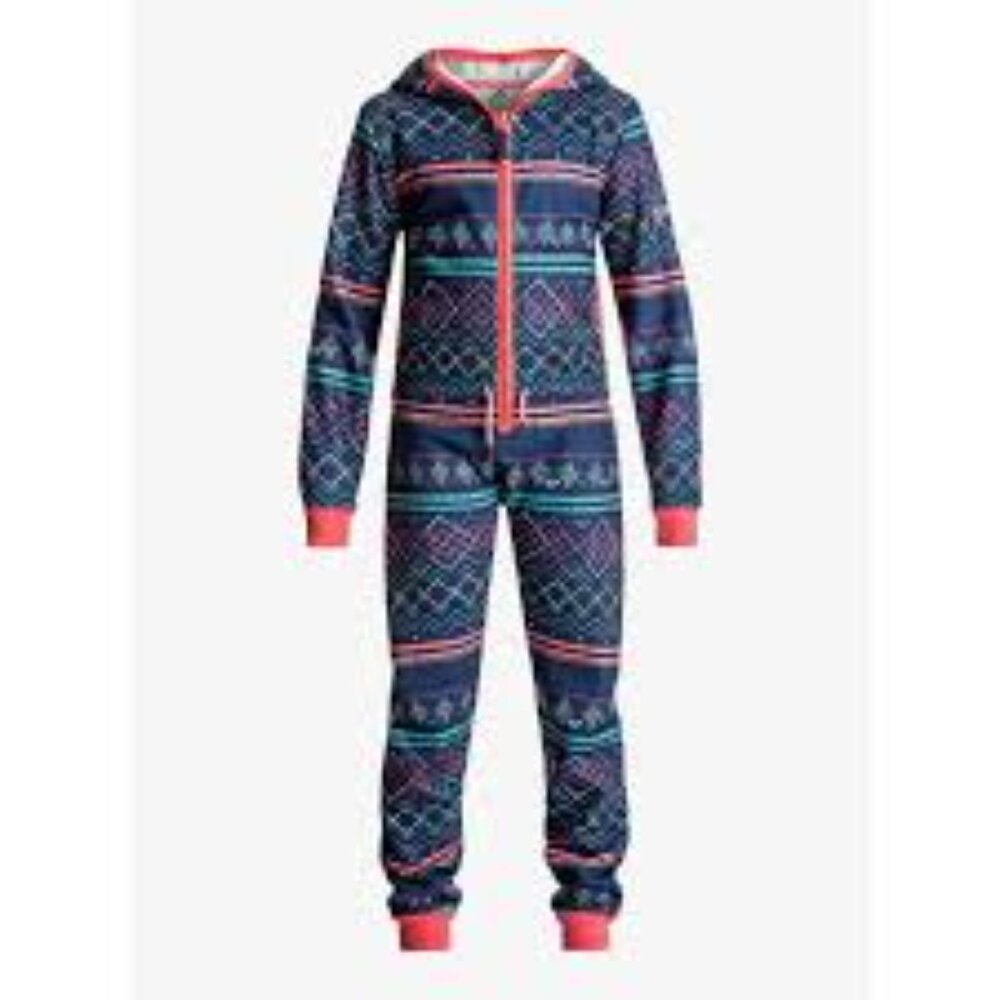 Roxy girls Cozy Up Hooded One Piece - sodalite blue asta fairisle